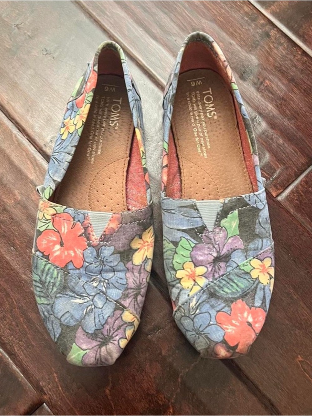 TOMS Floral Canvas Slip-Ons